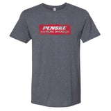 Gray T-Shirt with Distressed Vintage Penske Shocks Logo
